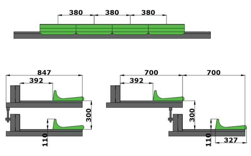 前置式低靠背注塑座椅伸縮看臺