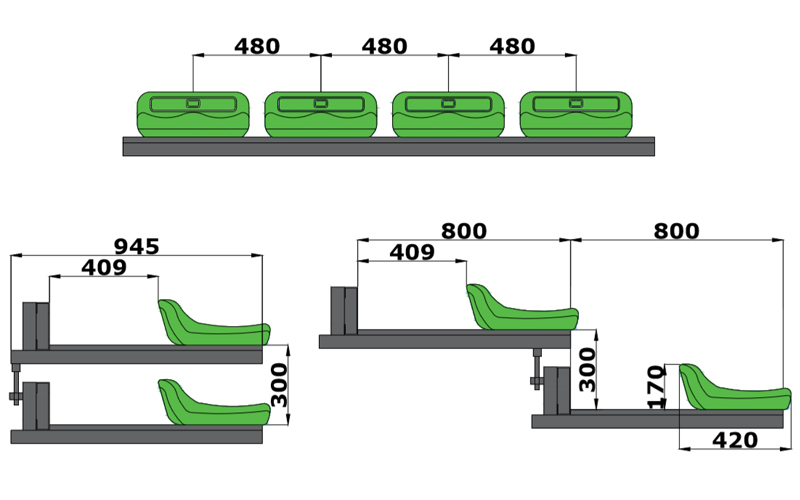 前置式低靠背座椅伸縮看臺(tái)