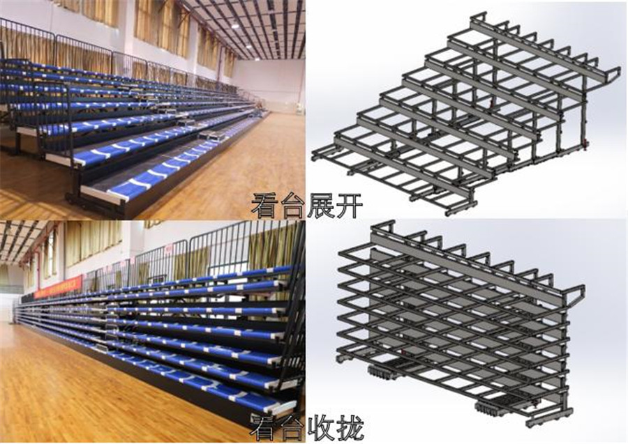 手動(dòng)伸縮看臺(tái)-注塑平靠背座椅